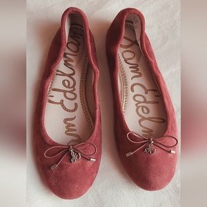 Sam Edelman size 6.5 rust suede ballet flats